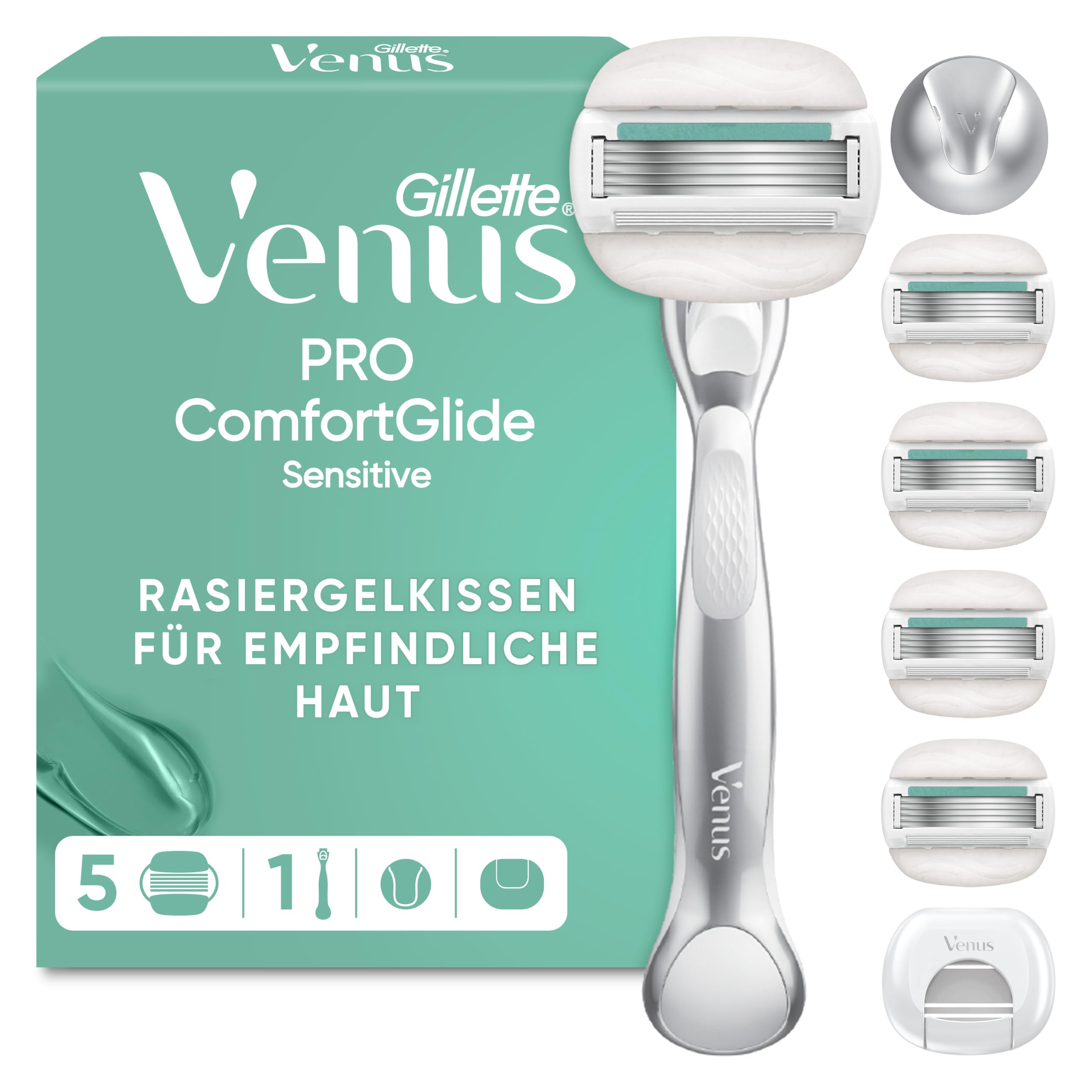 gillette-venus-pro-comfortglide-rasierer-damen-silber-6-klingen image 1