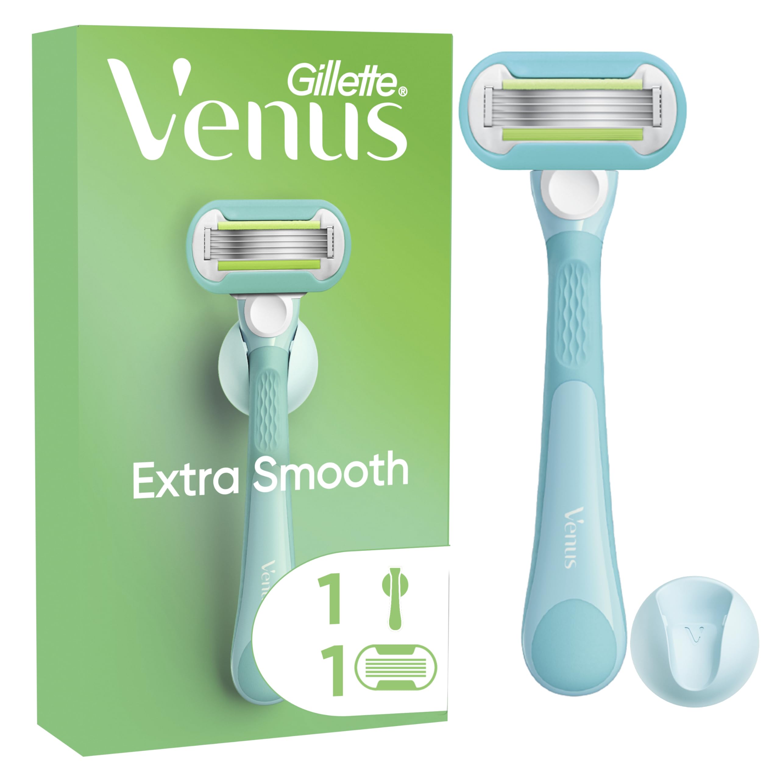 gillette-venus-extra-smooth-damenrasierer-1-klinge-duschhalter image 1