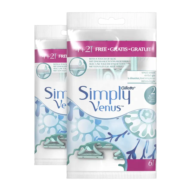 gillette-simply-venus-2-einwegrasierer-6-st-ck-gr-n-2-klingen image 1