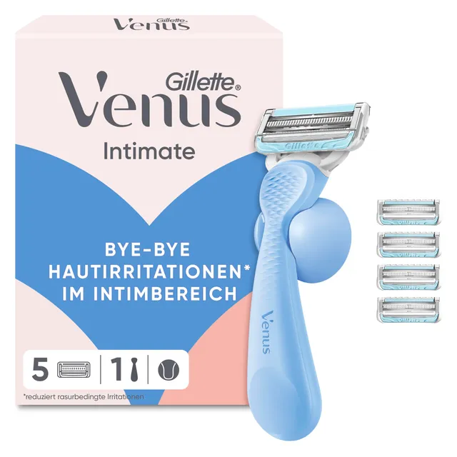 gillette-venus-intimate-damenrasierer-hellblau-1-5-klingen image 1