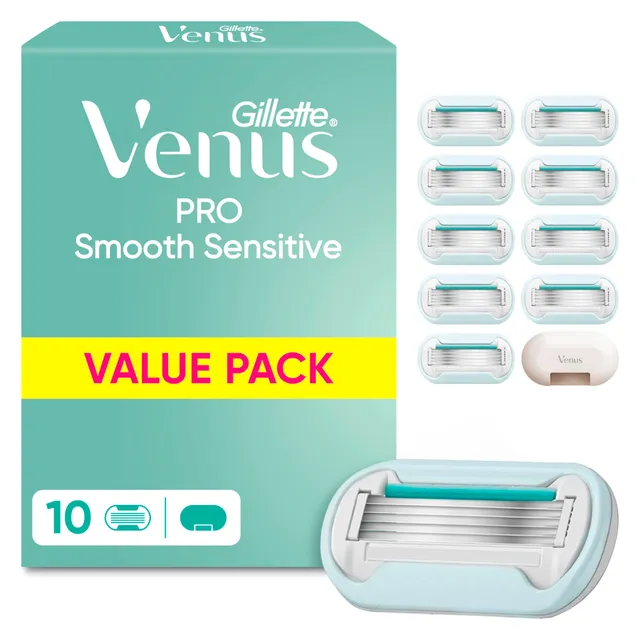 gillette-venus-pro-smooth-ersatzklingen-10er-t-rkis-sensitiv image 1