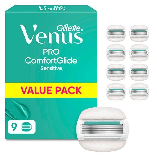 gillette-venus-pro-comfortglide-sensitive-ersatzklingen-9er-aloe image 1