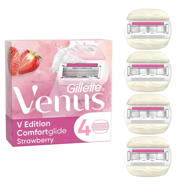 gillette-venus-comfortglide-strawberry-ersatzklingen-4er-5-klingen-erdbeere image 1