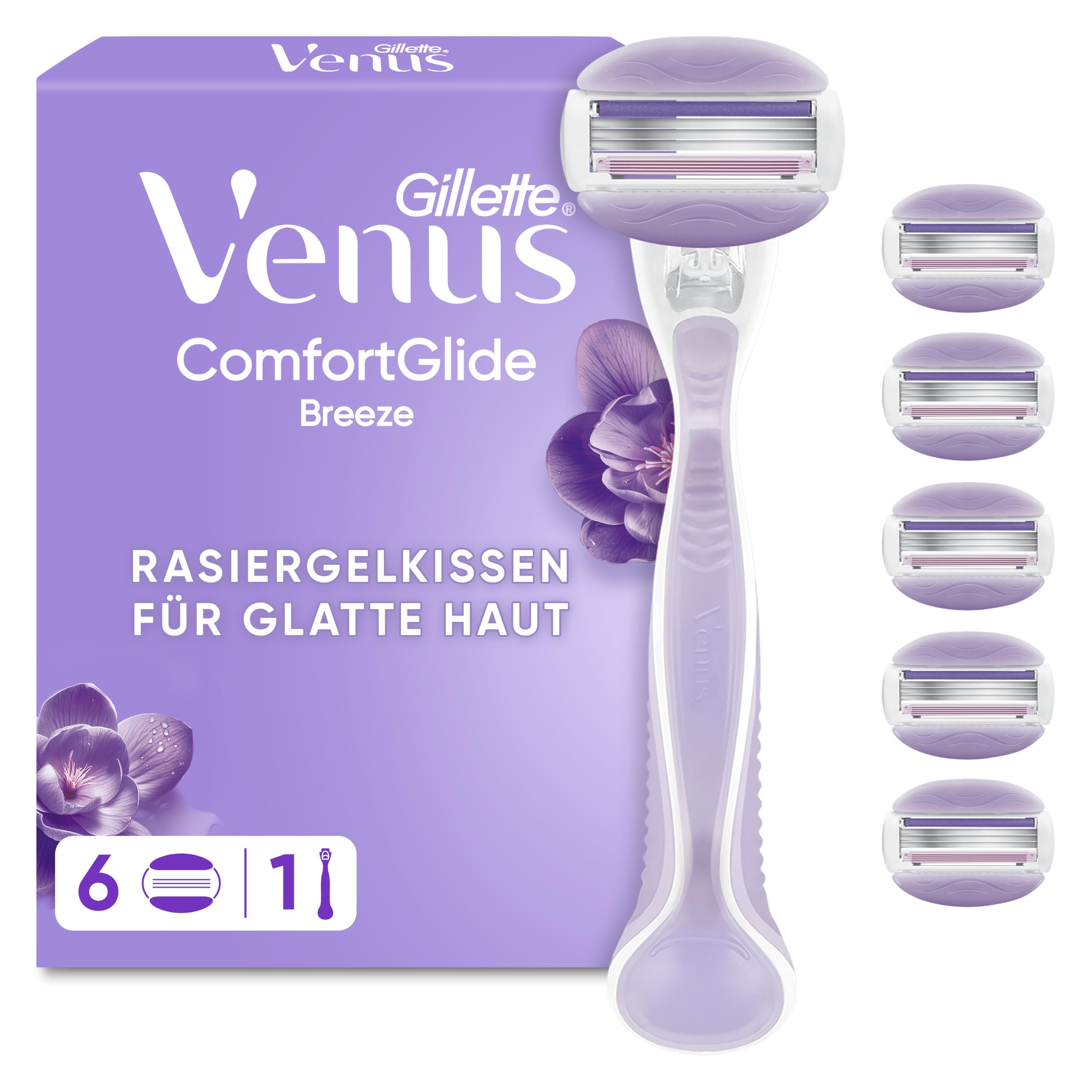 gillette-venus-comfortglide-breeze-rasierer-lila-6-klingen-freesie image 1