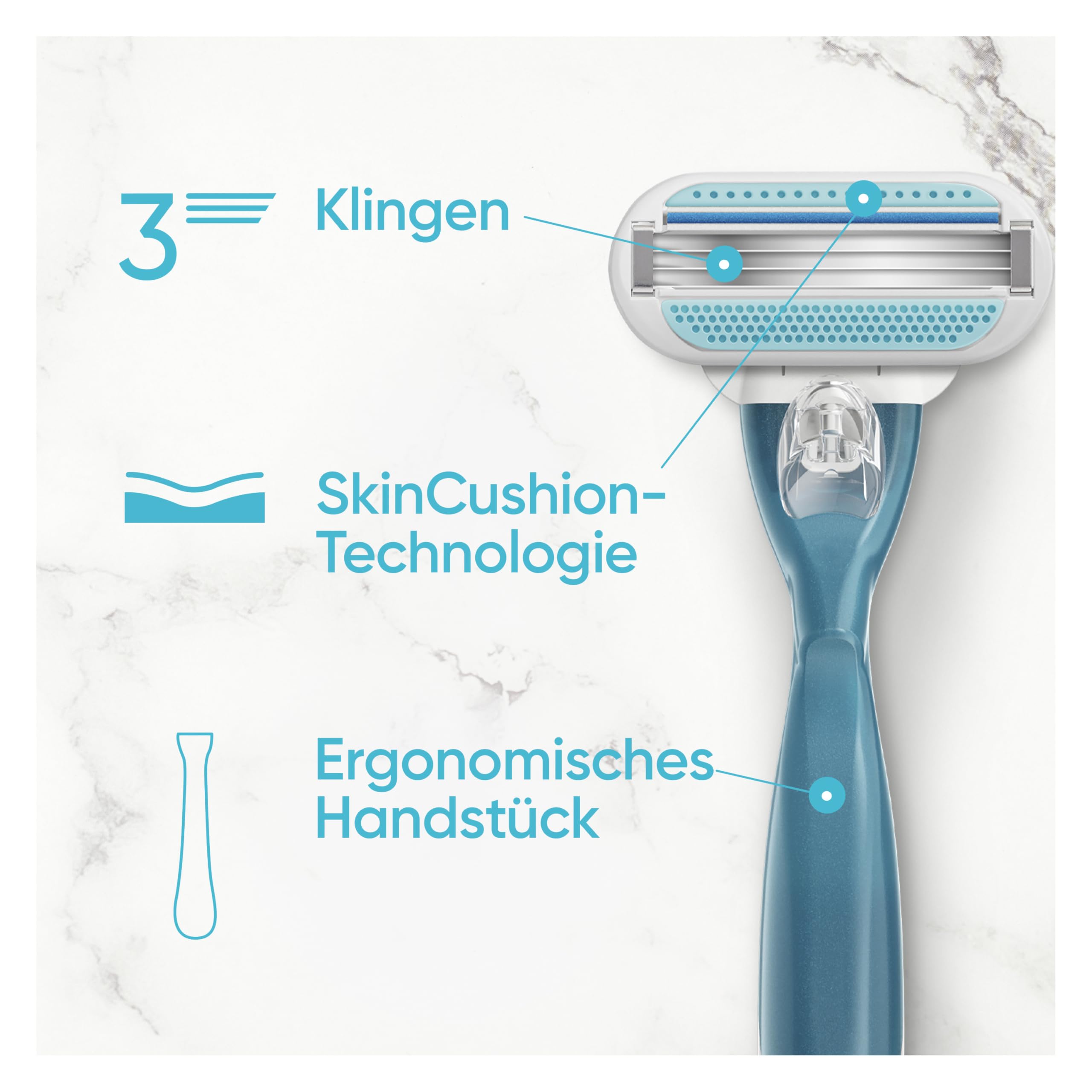 gillette-venus-smooth-rasierer-damen-blau-3-klingen-empfindlich image 3